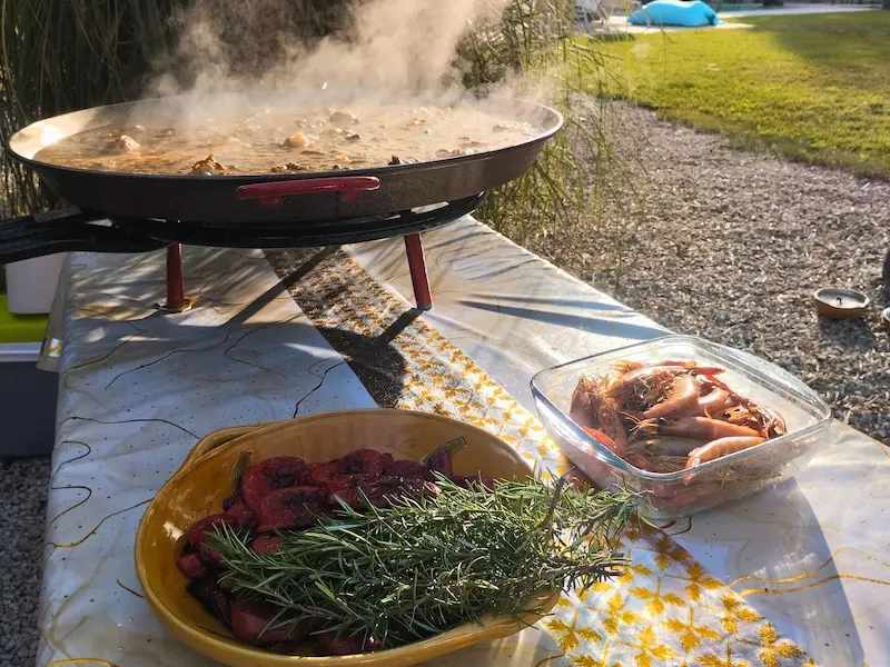 Ingrédients frais pour paella baptême communion Montpellier